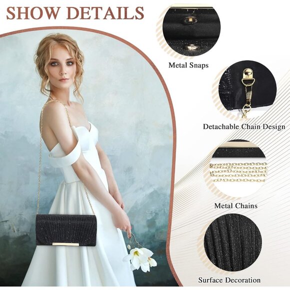 UBAYMAX Evening Bag Clutch Purses for Women Lady Girl Handbags Crossbody Bag - Picture 4 of 9